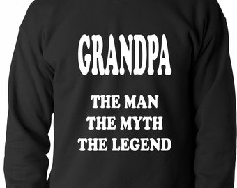 Grandpa The Man The Myth The Legend Fathers Day Adult Crewneck Sweatshirt - #1470