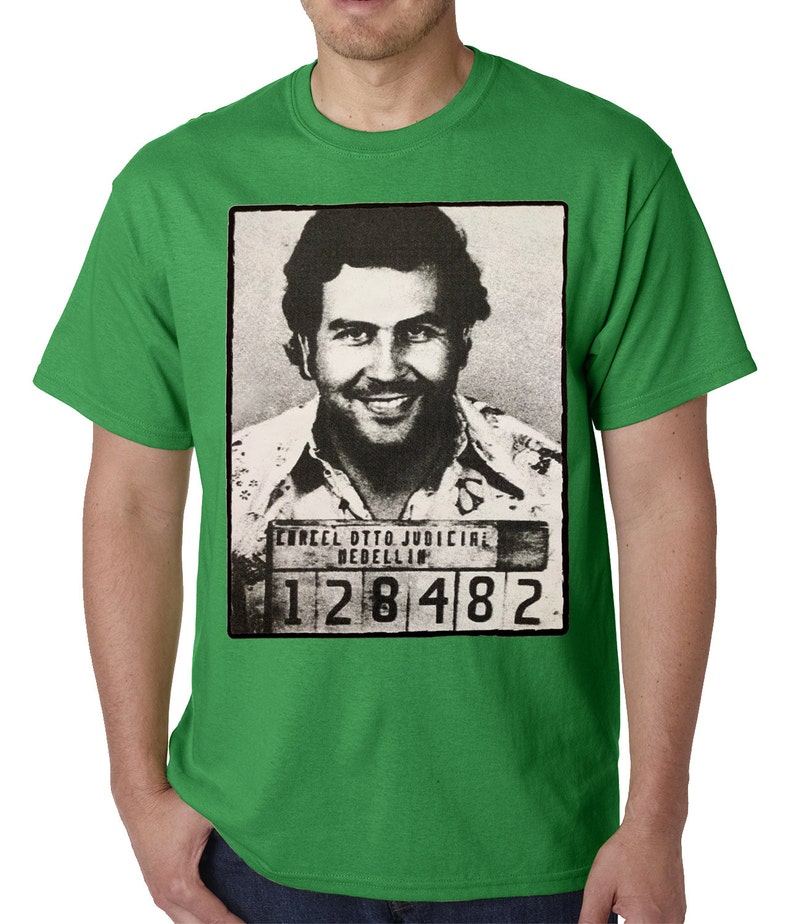 Pablo Escobar Smiling Mug Shot Mens T-shirt B628 image 5