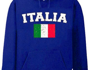 Italie « Italia » drapeau Vintage Hoodie International #1180