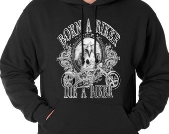 Born to be a Biker Adult Mens Hoodie #B366