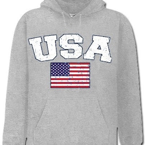 USA Vintage Flag International Hoodie - #USA-02