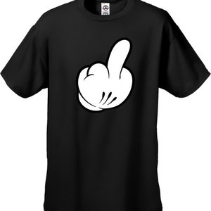 Cartoon Hand Middle Finger Men&#39;s T-Shirt - #62
