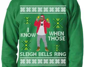 I Know When Those Sleigh Bells Ring Funny Christmas Women Sweatshirt tee