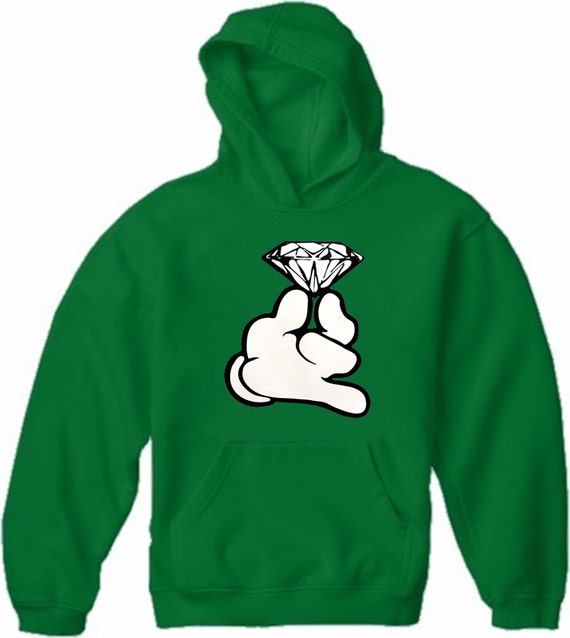 Cartoon Hand With Diamond Adult Hoodie 2121 Etsy