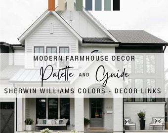 Modern Farmhouse Decor and Palette. Decor links, Paint Colors and Application Guide