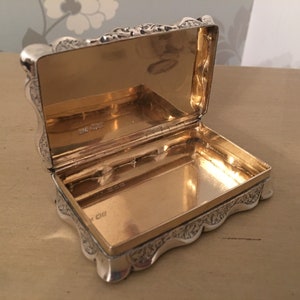 Stunning Large Victorian Silver Table Snuff Box 1894