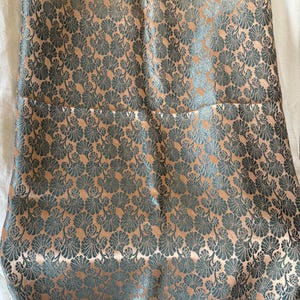 Gorgeous Antique Vintage Gingko Leaf Silk Brocade Jacquard Interiors Fabric #1 ~ Green ~ French Chic Art Deco Textile ~