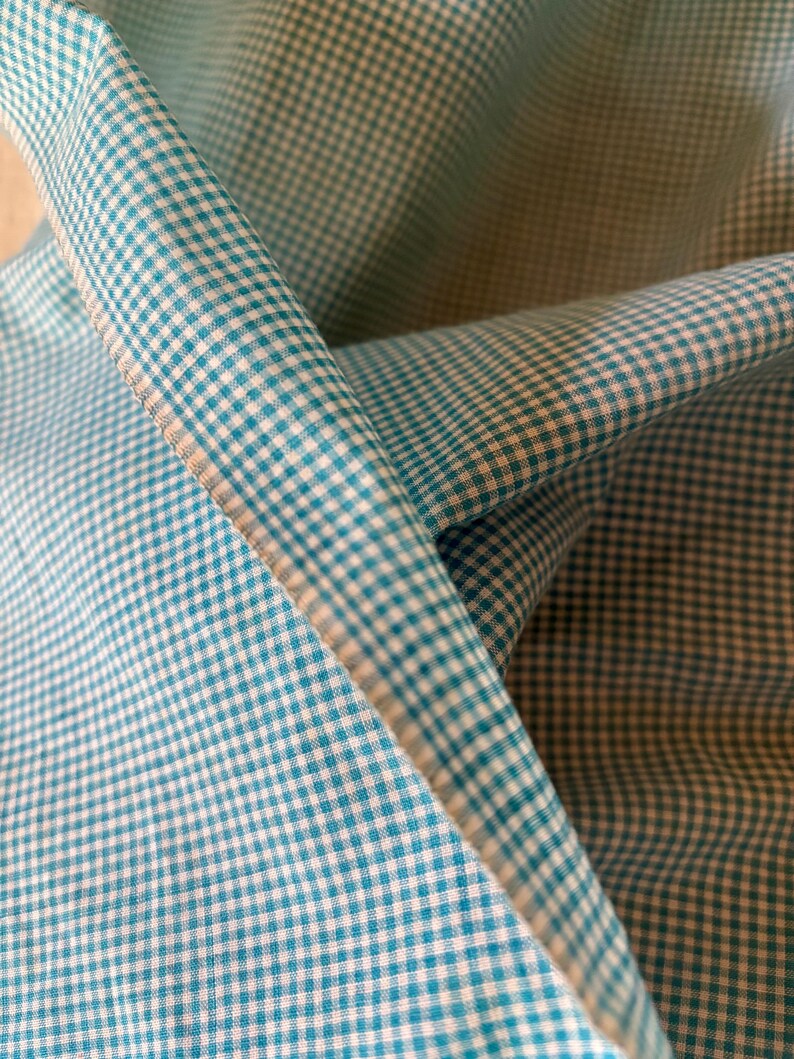 Antique Tiny Small Petite Scale Woven Check Plaid Homespun Cotton ...