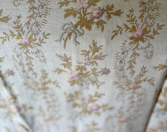 Darling Antique French Shabby Time Softened Roses Floral Brushed Cotton Fabric ~ Soft Pink Lavender Olive Gray Blue