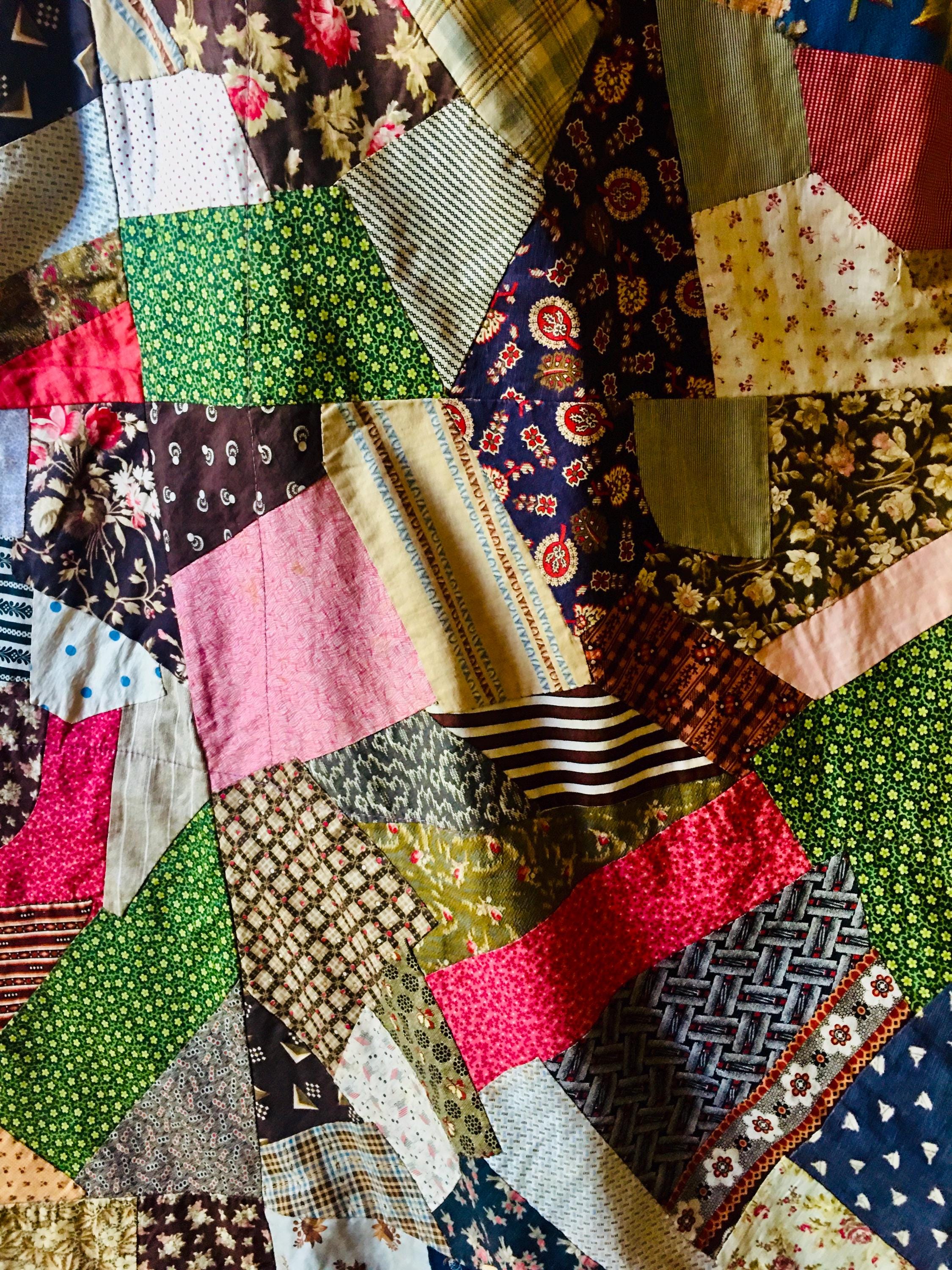 アンティーク 19 世紀 1800 年代 パッチワーク カントリー キルト