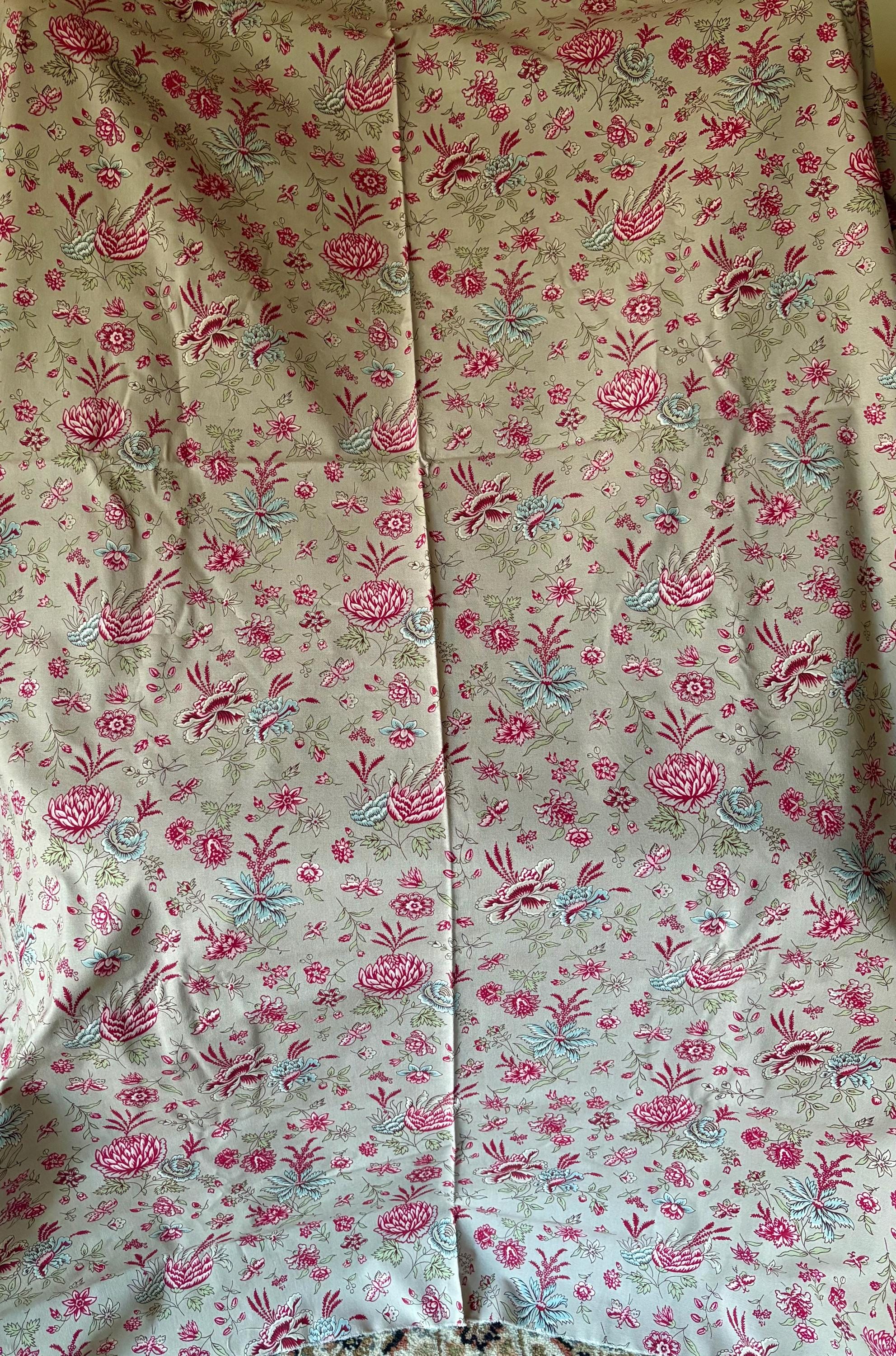 Beautiful Vintage French Les Olivades Floral Cotton Fabric With