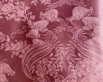 Beautiful Vintage or Semi Vintage Floral Garland Damask Interiors Fabric ~ Rose Orchid Pink ~ Early 1900 French Style Design
