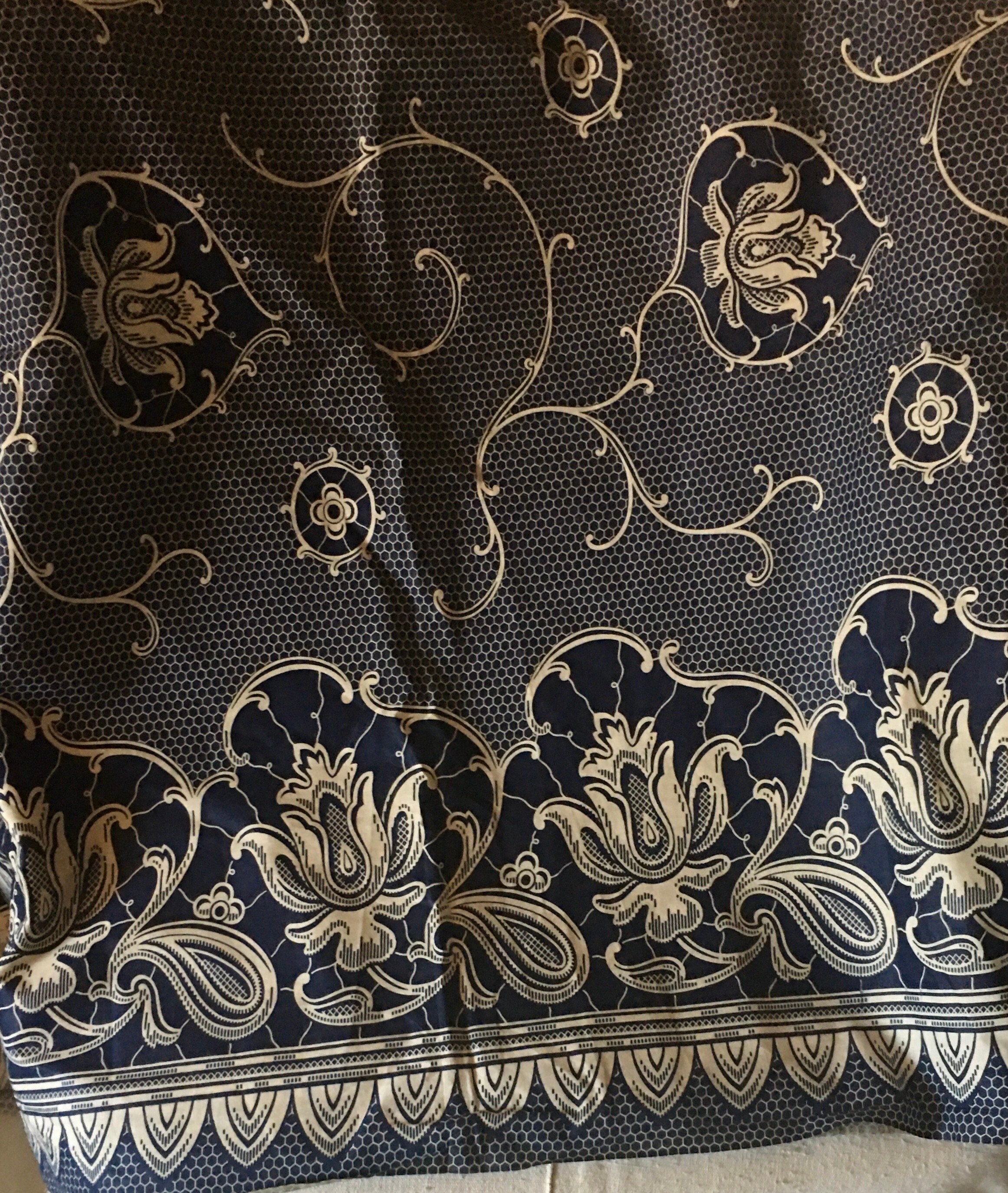 Unique Beautiful Early 1900 Antique Vining Floral Honeycomb Cotton