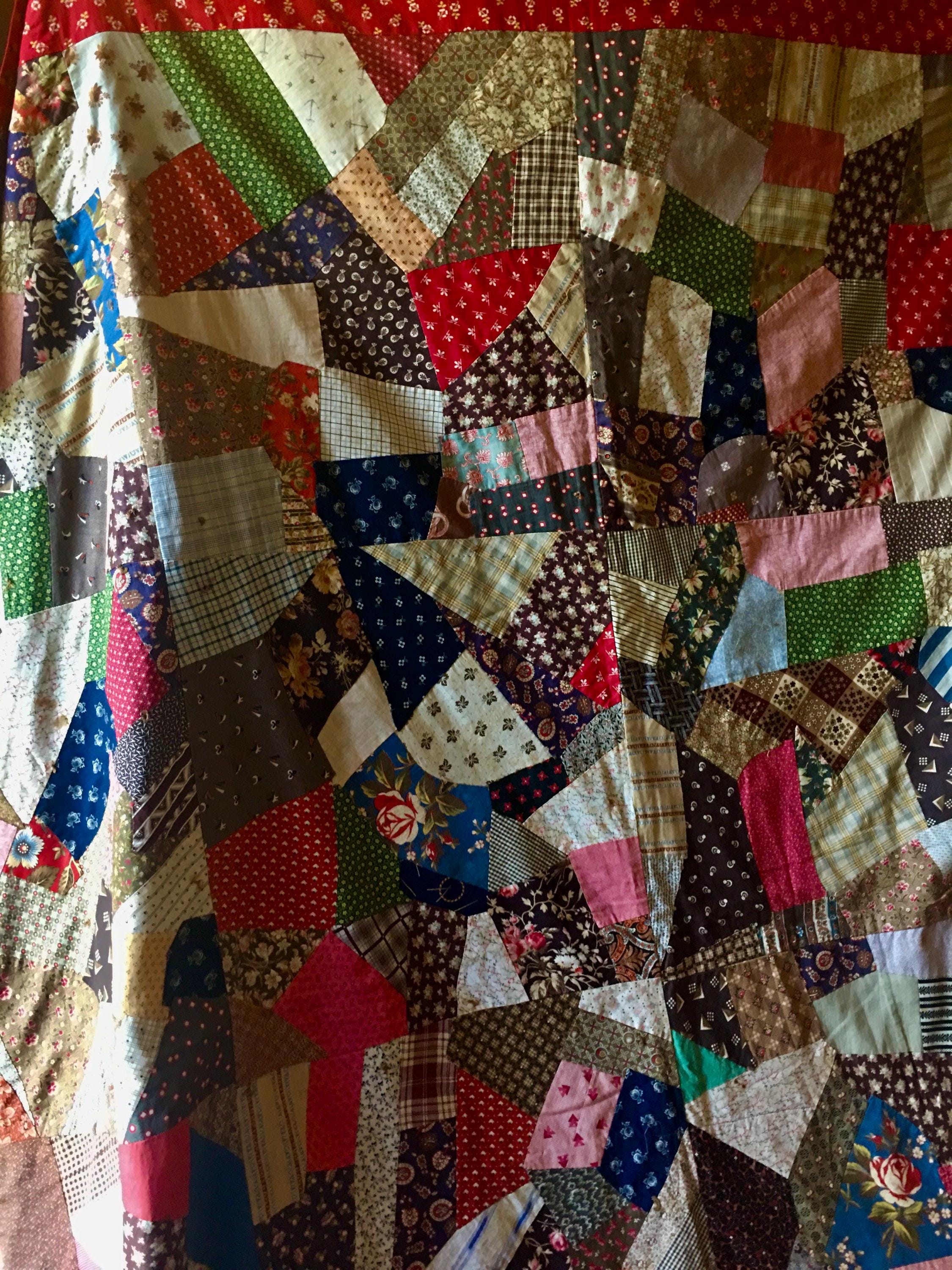 アンティーク 19 世紀 1800 年代 パッチワーク カントリー キルト