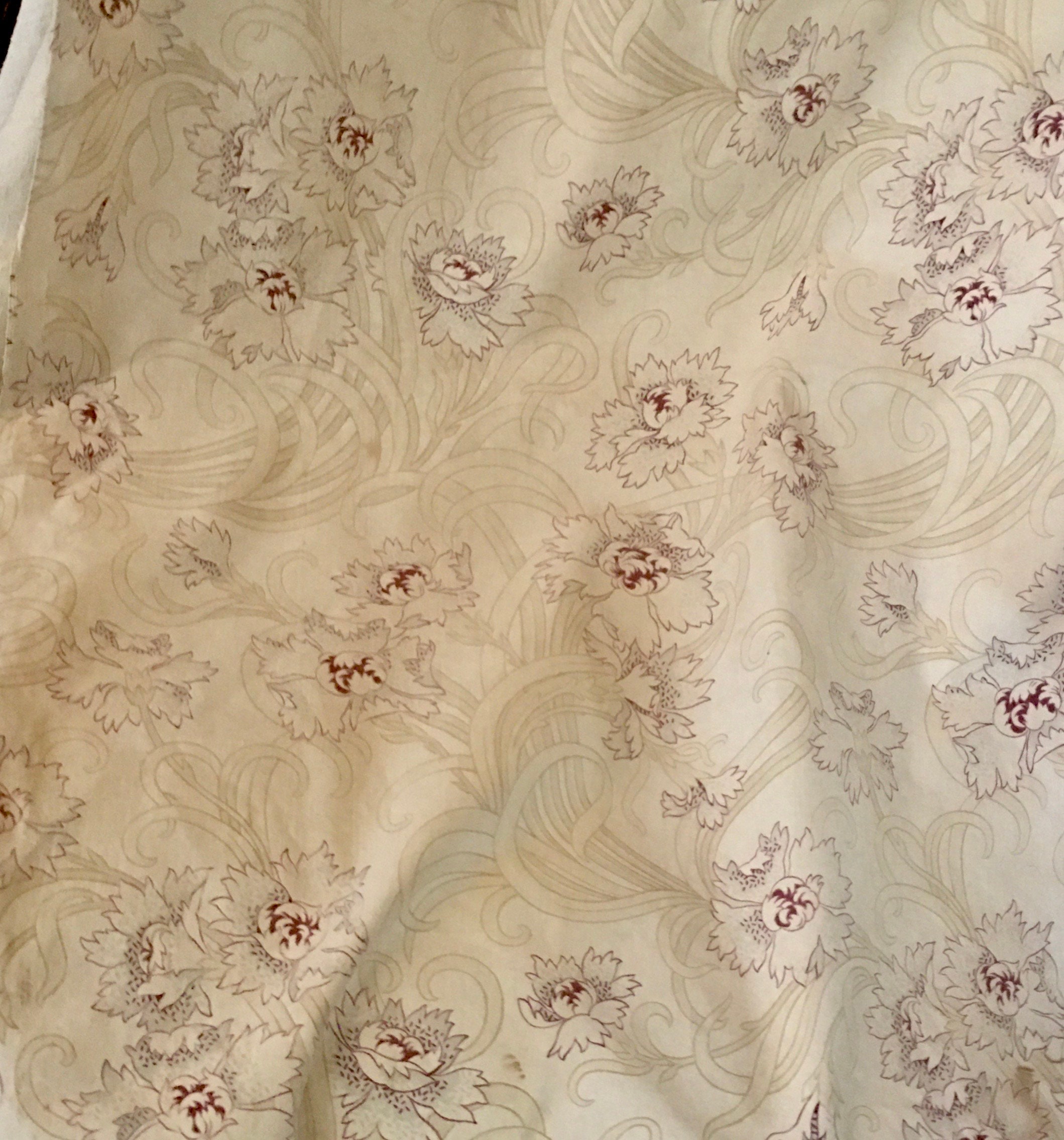 Beautiful Antique French Art Nouveau Stylized Carnation Floral ...