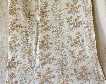 4 Pieces Darling Antique French Shabby Time Softened Roses Floral Brushed Cotton Fabric ~ Soft Pink Lavender Olive Gray Blue ~ project pack
