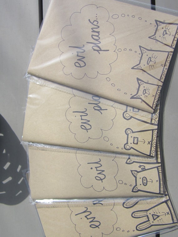 Plain paper A5 note books- The Pants Gang -evil plans