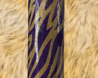 Purple/Gold Tiger Stripe Tumbler