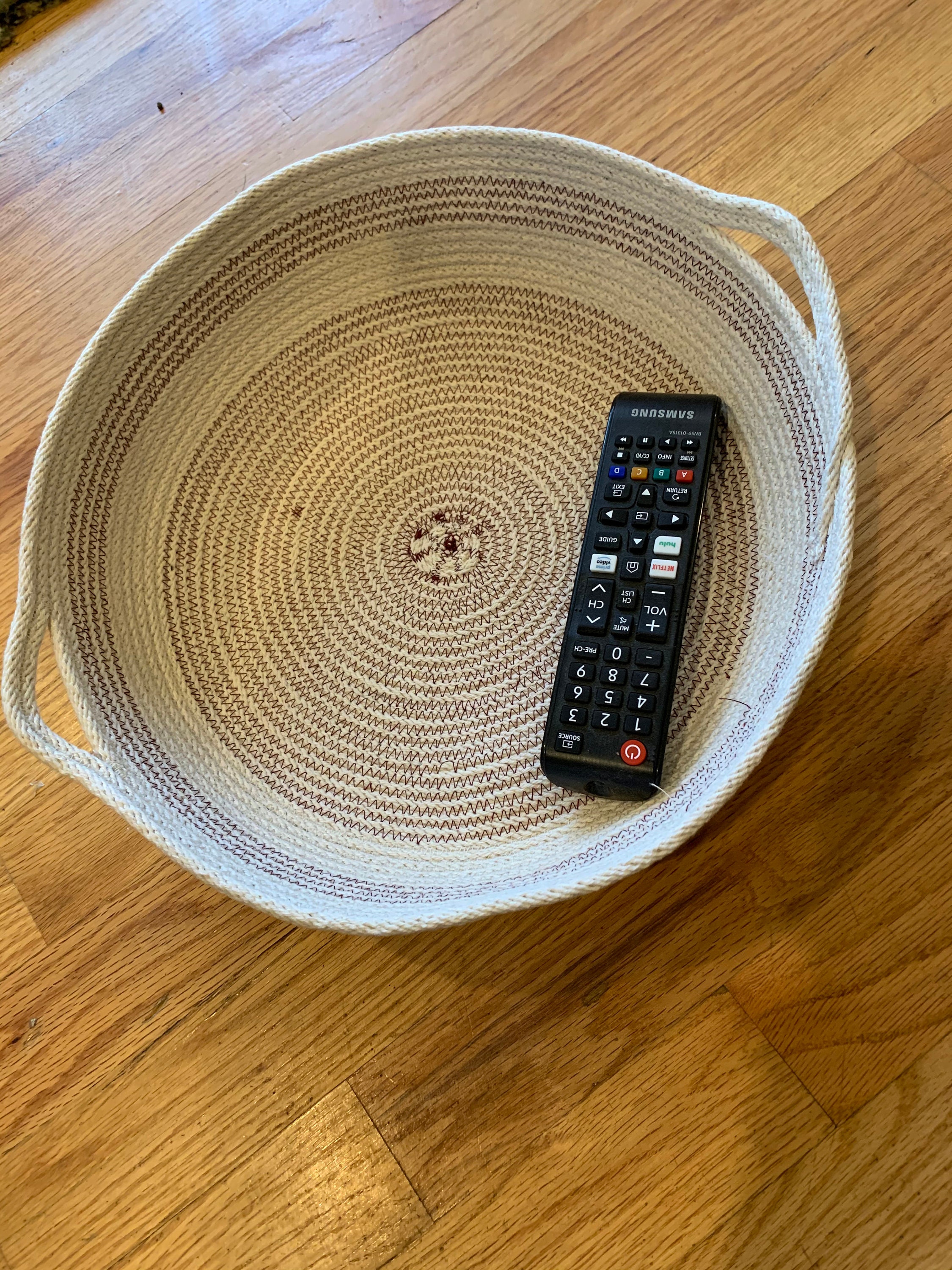 Round Shallow Basket Catchall Pie Carrie Etsy