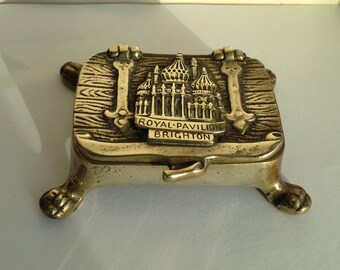 Vintage Brass Stamp Box "Brighton Pavilion"