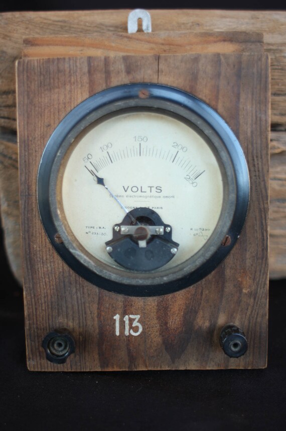 Voltmeter antique vintage retro / deco/vintage french ammeter Etsy