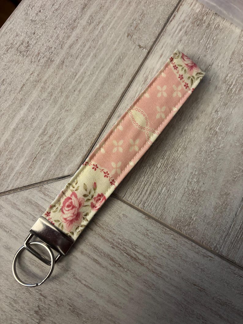 Pink Cottage Core Quilt Universal Fit Steering Wheel Cover with Nonslip Grips Keyfob Only
