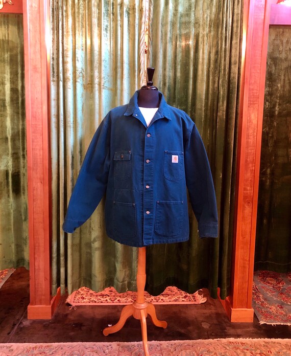 Vintage 90’s oversized peacock blue denim Carhartt