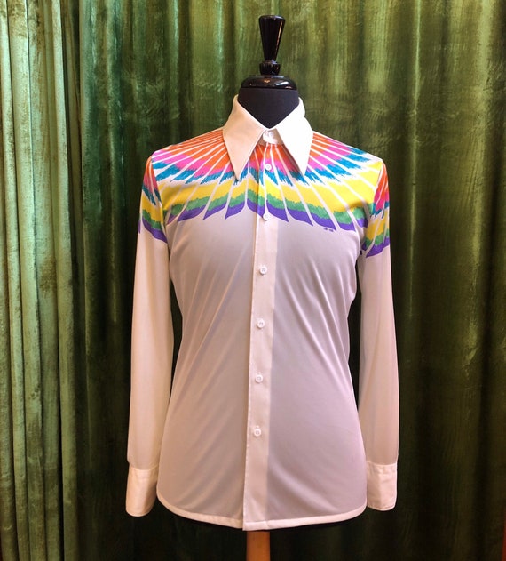 1970s Nik-Nik Disco Shirt Psychedelic Thunderbird