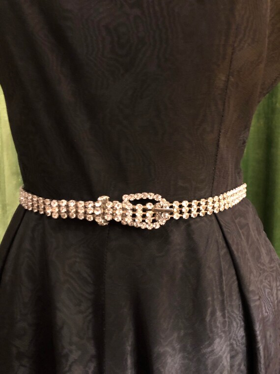 Vintage 1950’s glamorous rhinestone silver tone be
