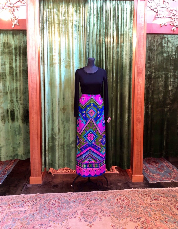 Vintage 60’s psychedelic print maxi skirt