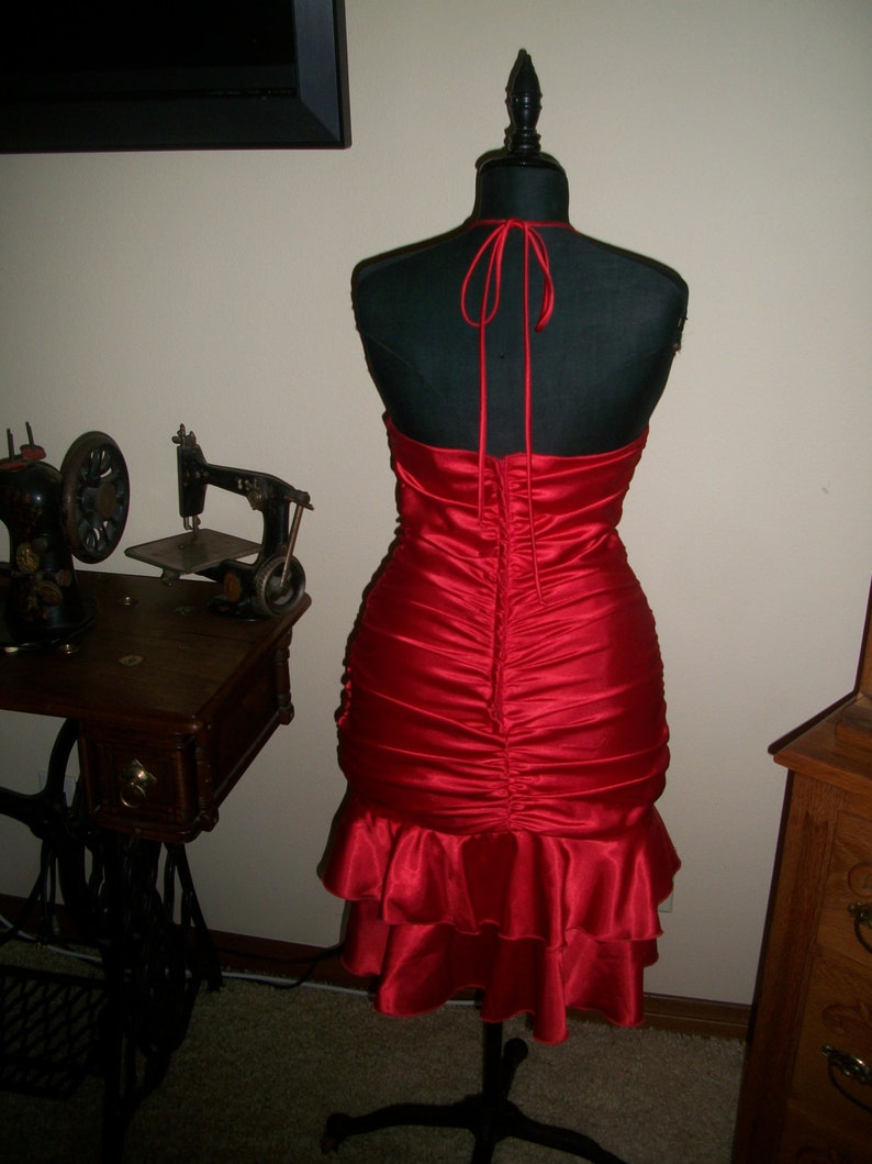 Vintage Sexy Red Liquid Satin Mini Dress By Urban Girl Etsy