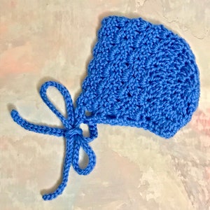 Baby Bonnet, Newborn Bonnet, Baby Girl Bonnet, Newborn Crochet Hat, Crochet Bonnet, Crochet Newborn Bonnet, Crochet Baby Bonnet, Blue, Pink