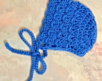 Baby Bonnet, Newborn Bonnet, Baby Girl Bonnet, Newborn Crochet Hat, Crochet Bonnet, Crochet Newborn Bonnet, Crochet Baby Bonnet, Blue, Pink