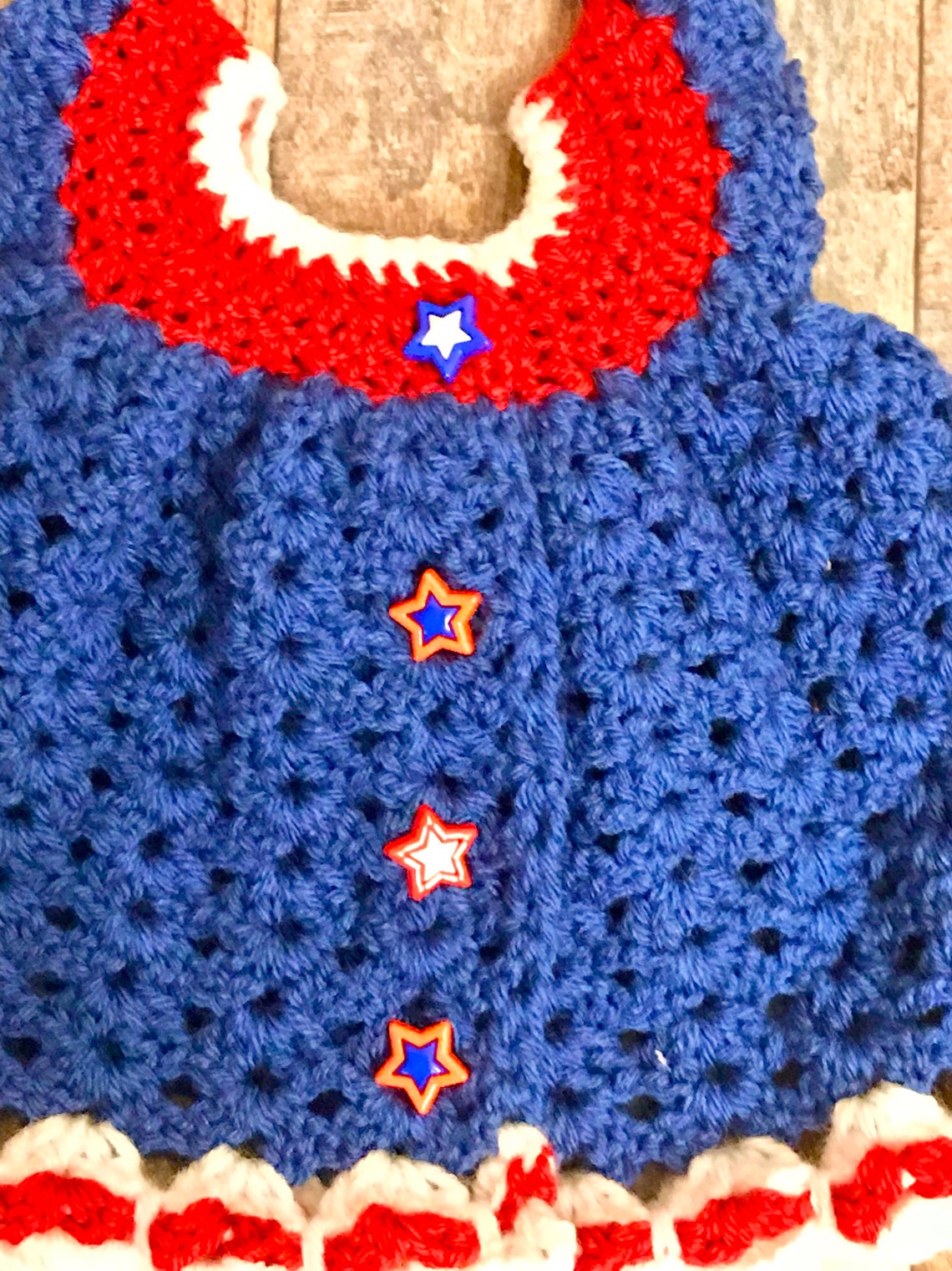 4th of July Baby Dress Patriotic Baby Dress Crochet Newborn Etsy