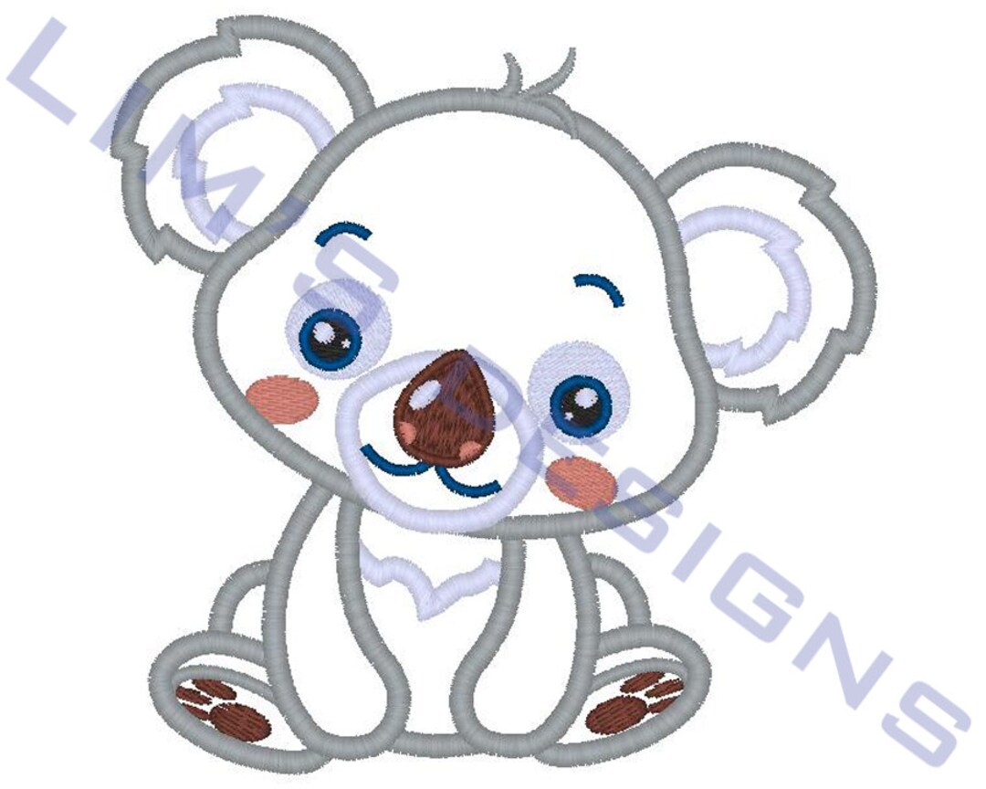 Cute Koala Applique Machine Embroidery Design 3 Sizes 4x4, 5x7, 6x10 - Etsy