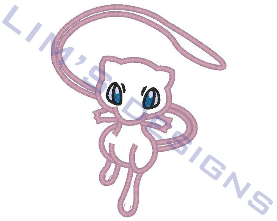 Pokemon Mew Machine Embroidery Design 3 Sizes (Instant Download