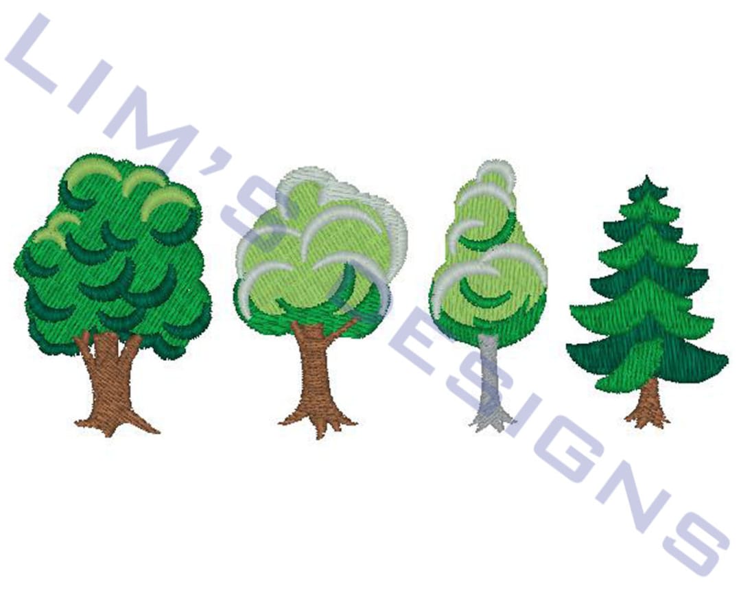 Multiple Tree Designs 4 Separate Tree Designs to Fill Your Project Background Size 2x2 Each ...