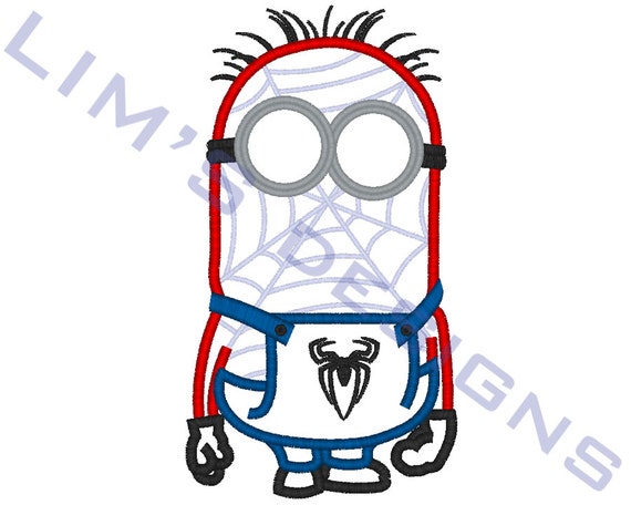 Spiderman Minion Applique Machine Embroidery Design 3 Sizes 4x4, 5x7, 6x10  - Etsy