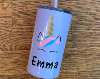 Unicorn Tumbler / Skinny Mini Tumbler / 12oz Kids Tumbler