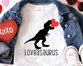 Loveasaurus T-Rex Shirt / Funny Toddler Shirt / Valentine's Day / Dinosaur Shirt