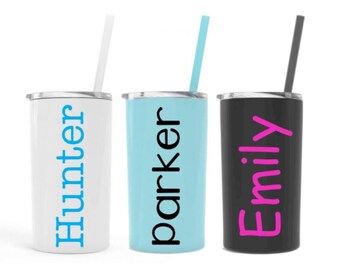Personalized Stainless Steel Skinny Mini Tumbler / Wedding Tumbler Gift Favor / Bridesmaid Tumbler / Flower Girl Ring Bearer Tumbler