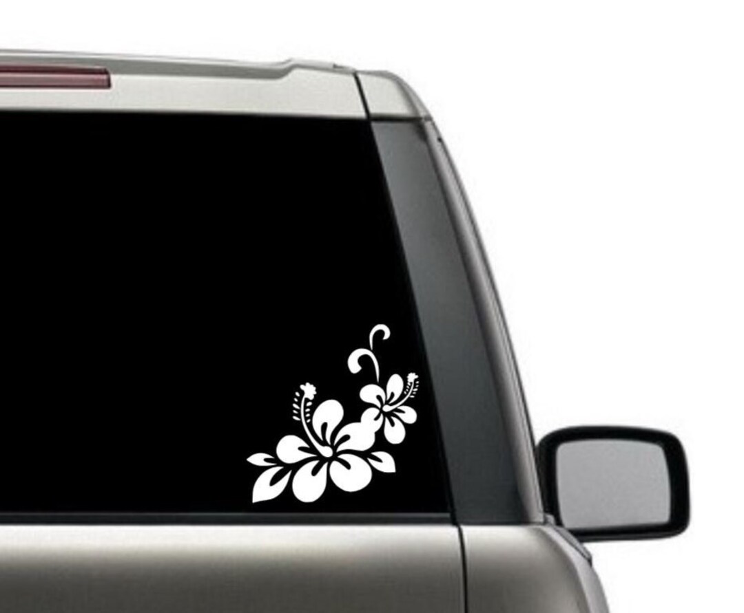 Adesivo In Vinile Hibiscus Dressage - Cavaliere E Cavallo - Per Auto, Rimorchio O Camper