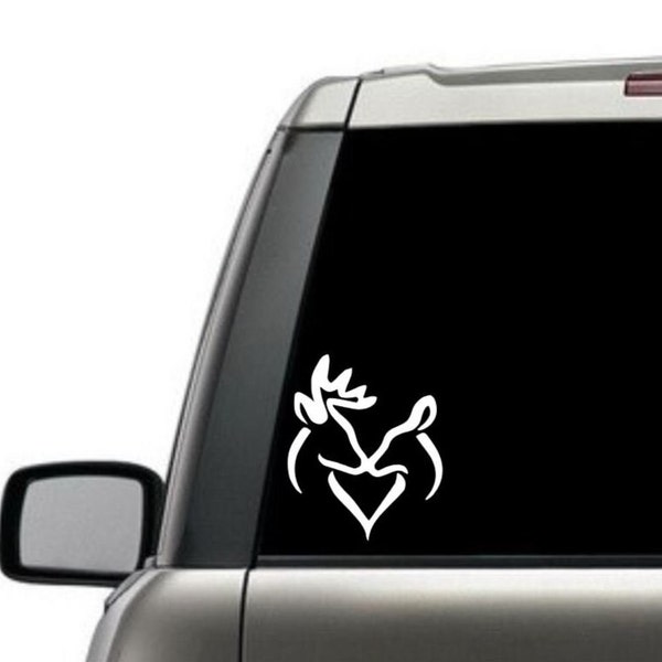 Deer Heart Couple Vinyl Decal / Buck and Doe Heart Decal / Deer Love Decal / Car Window Decal / Paw / Tumbler Decal / Laptop Decal