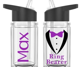 Personalized Ring Bearer Gift / Kids Water Bottle / Ring Bearer Proposal / Wedding Gift Favor