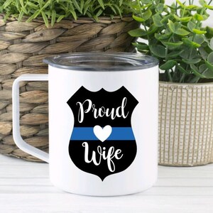 Proud Police Wife Decal / Vinyl Decal / Love My Police Officer Decal / Police Badge / Thin Blue Line Badge / First Responder Gift