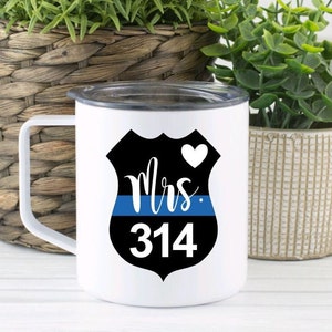 Police Badge Number Decal / Car Window Decal / Love My Police Officer / Thin Blue Line Police Badge / Vinyl Decal / Mug Decal / Laptop Decal