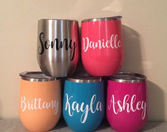 12oz Wine Tumbler Personalized