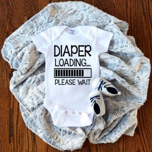 Diaper Loading Infant Bodysuit / Baby Creeper / Funny Baby Bodysuit