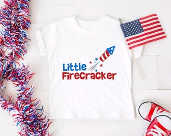 Little Firecracker Shirt / Kids 4th of July Shirt/ Patriotic Kids Shirt