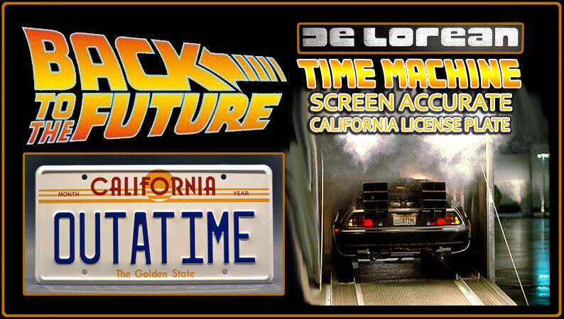 Back to the Future Delorean OUTATIME 2015 Metal Etsy